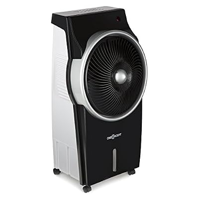 oneConcept Kingcool • Rafraichisseur d'air • Ventilateur ioniseur • 3 niveau de puissance • Débit d’air maximal de 890 m³ • Fonction d’oscillation avec look turbine • 3 modes de fonctionnement : normal, nature et mode nuit • noir & arg…