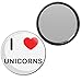 I Love Unicorns - 77mm Round Compact Mirror