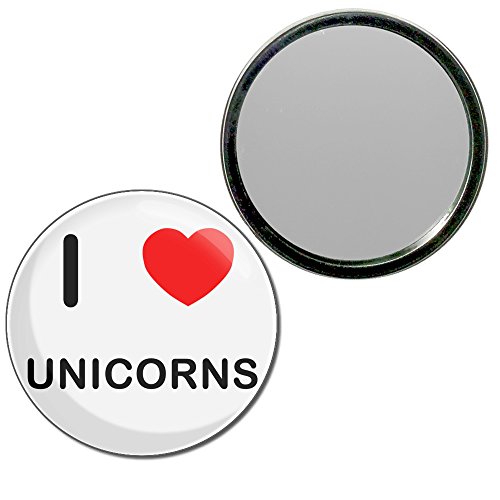 I Love Unicorns - 77mm Round Compact Mirror