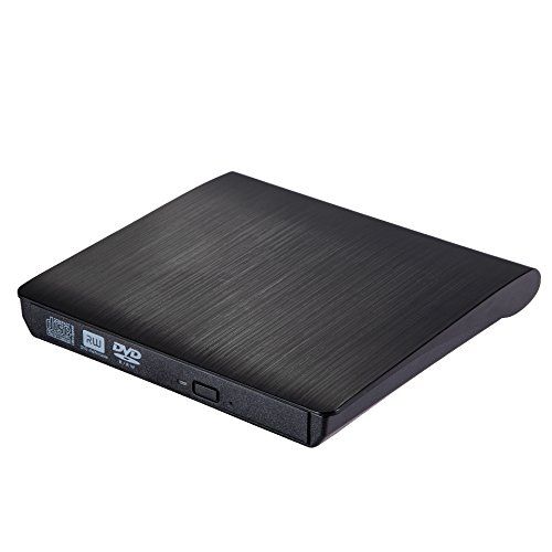 External DVD Drive,USB 3.0 Ultra Portable External CD DVD Storage Drive, External DVD Writer/ Burner CD DVD RW DVD ROM Drive for Apple Macbook, Macbook Pro or Other Laptop/Desktops Win10 (Black)