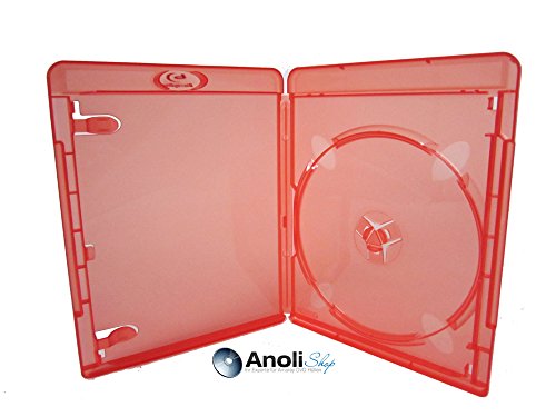 Amaray Blu Ray Hülle 11 mm Rot-Transparen für 1 Bluray,DVD Disc 8 Hüllen Neuware