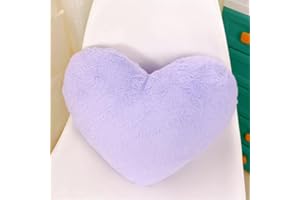 CHAMPRACER Herzkissen Dekokissen Zierkissen 46x36 cm Herz Kissen Kinderzimmer Decor Herzform Dekokissen Kopfkissen Kissen Zierkissen, Plüsch Kinderkissen für Kinderzimmer Sofa Dekoration (lila)