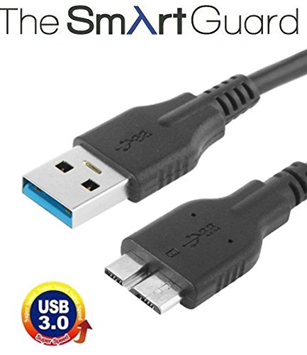 Samsung Galaxy S5 Ladekabel / Datenkabel / Kabel (USB 3.0) mit "Super-Data-Speed-Technology" von THESMARTGUARD in schwarz --- 1.5m / 1,5 Meter lang ---