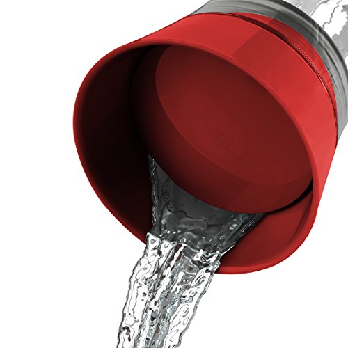 Emsa 509685 Wasserkaraffe mit Kühlelement, 1 Liter, Automatische Verschlussklappe, Kunststoff, Rot, Flow Friends - 4