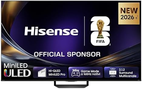 Hisense Smart TV MiniLED 165Hz 65" 4K 65U79S PRO, Schermo Anti-Riflesso, Dolby Atmos 2.1.2 By Devialet, VIDAA OS, Dolby Vision IQ, Native 165Hz Game Mode, 4 HDMI 2.1, Wifi, BT, AirPlay2, lativù 4K