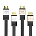 Produktbild ICZI HDMI-Kabel| HDMI-Kabel ermöglicht 4K, 3D, HDR und High-Speed Ethernet | Für UHD & Full-HD Fernseher und Monitore 1m silbrig 1.5m golden 2er-Pack