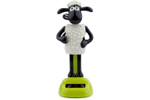 Puckator LTD. Shaun das Schaf Solar Wackel- Figur schwarz/weiß/grün, Bedruckt, 100% Kunststoff.