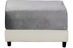 MIECOAE Stool Covers Square Rectangular Footstool Cover Stretch Ottoman Cover, Thicker Stretch Pouffe Cover Foot Stool Jacquard Velvet Slipcovers With Elastic Bottom, Machine Washable (Color : #19, Size : 1