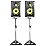KRK-RP10-3-G3-Studio-Monitor-Stativ-Set-2-aktive-Studio-Monitore-inklusive-2-Stativen-110-Watt-prziser-und-kraftvoller-Sound-3-Wege-Monitor-fr-Profis-und-ambitionierte-Musiker