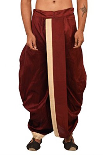 Larwa Solid Men's Ethnic Dhoti Dark Red