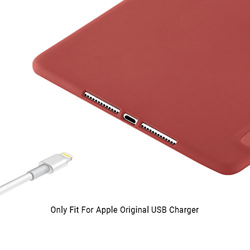 iPad 9.7 2017 Hülle, EasyAcc Ultra Dünn iPad 9.7 Zoll 2017 Smart Cover mit Automatischem Schlaf Funktion und Standfunktion – Hochwertiges PU Leder Hülle (Rot, Kunstleder, Ultra Dünn) - 4