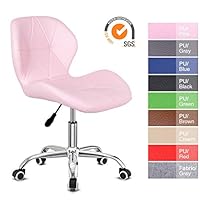 EUCO Desk chair,Office Chair Adjustable Height Computer Chair PU Leather Padded Swivel Chair,Home/Office Furniture