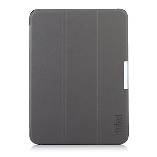 iHarbort® Samsung Galaxy Tab 4 10.1 Hülle – Ultra Slim Leder Tasche Hülle Etui Schutzhülle Für Samsung Galaxy Tab 4 10.1 Zoll T530 T535 Case Holder mit automatischer Weckfunktion (Galaxy Tab 4 10.1, Grau) - 6