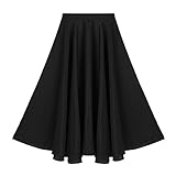 falda negra flamenca canastera Ligero, cómodo y transpirable para usar. Falda de círculo de una capa con cierre trasero oculto.