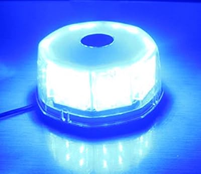 Anzene 32 LED 32W Haute Puissance Magnétique Toit Clignotant D'urgence Police Avertissement Attention Stroboscopique Lumière pour Voiture Camion Véhicule (bleu)
