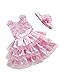 EJY Pink Princess Dress Baby Girls Infant Tutu Skirt Bow Dress +Flower Headband kids Children Clothing (13-18 Months)