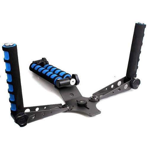 Pixtic - DSLR Rig   paule Stabilisateur Vid  o avec Support Poign  e pour les appareils photo reflex Canon EOS 5D 5DII 50D 60D 500D 550D 1000D 700D Nikon D80 D90 D200 D300 D3000 D3100 D5100 D7000 Sony Alpha A200 A300 A350 A450 A500 A700 A900 A550 et cam  scope professionnels avec nombreux accessoires