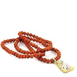 Ankita Gemstones 5- Mukhi (Five Face) Rudraksha Mala With Hanuman Chalisa Yantra, Rudraksha Mala Hanuman Kavach Yantra Bless & Protect You, 5 Mukhi Mala