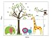 Deco Planet Monkey Tree Height Chart Wall Stickers With Palm Tree Decor Decal Art For Kids Nursery Bedroom, Comes in 2 Packs