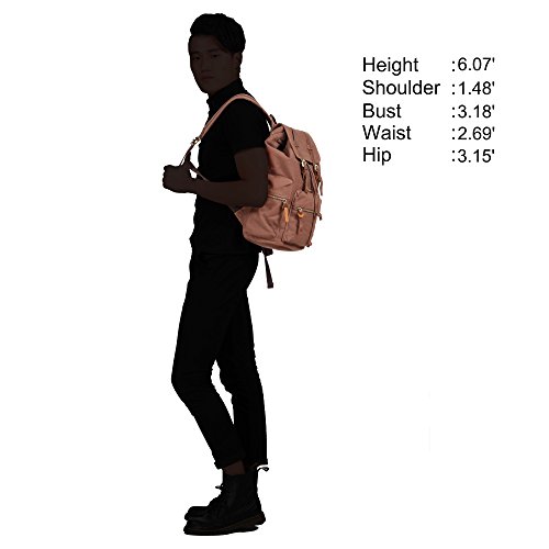 Veevan Herren Damen Vintage Canvas Rücksack Retro Schulrucksack Daypacks - 5
