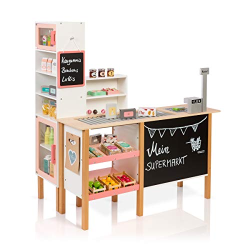 Preisvergleich Produktbild MUSTERKIND Kaufladen Alnus - Weiss / apricot - Kaufmannsladen aus Holz