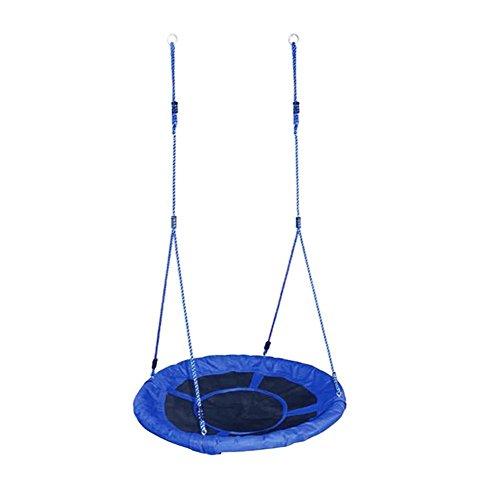 Giant Tree Swing + Easy Install Hanging Strap Set + Adjustable Ropes + Spinner Kit + Heavy Duty Weatherproof Spider Web Seat - Fully Assembled Steel Frame Holds 600 lbs Kids & Adults