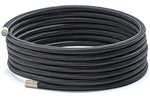 NUODIFAN VDE Textilkabel für Lampe/Textilummanteltes Kunststoffleitung Stoffkabel Stromkabel / 3-adrig 3x0,75mm² mit Erdleiter/für Elektroartikel und DIY Lampezubehör/Schwarz (10 m)