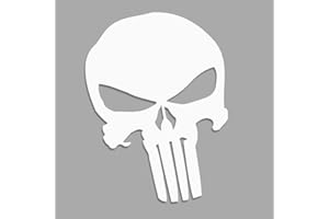 Decus Punisher Skull L 0287 (Bianco Opaco) // Adesivo OEM JDM Style Vinyl Transfer