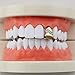 Produktbild Beauty ZQ Hiphop Einzigen Diamanten Gold Dental Grillz Oberen Und Unteren Kühlergrill Gold Zahn Halterung Schmuck Punk Cap Cosplay Party Zähne Geschenk Schmuck,Rosegold