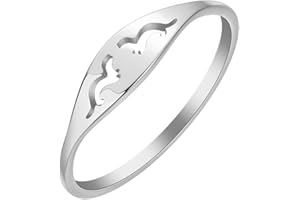 LUTAKU Otter Rings for Women Girls, Stainless Steel Minimalist Pet Animal Lovers Jewelry Gift