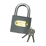 50mm Iron Padlock - 3 Steel Keys - 10mm Steel Shackle Diameter - Security Lock