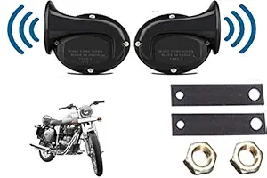 SHOP4U Skoda Type Windtone Snail Shape Horn for Royal Enfield Bullet 350