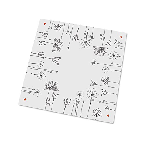 25 Marmeladendeckchen Weiß mit Blumen als Abreißblock, florale Gläserdeckchen zum selbst beschriften für Eingemachtes & selbstgemachte Marmelade, Recyclingpapier + 10m Bakers Twine & Justiergummi - 2