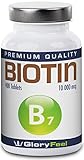 Biotin 400 Tablets 10000 mcg - Hair Growth Supplement - 400 Vegan Tablets - 13 Month Supply - Vitamin B7 for Thick, Healthy Hair, Strong Nails and Pure Skin by GloryFeel