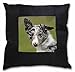 Produktbild Advanta blau Merle Collie Hund schwarz Bordüre Satin Feel Kissenhülle mit Kissen einfügen, Polyester, mehrfarbig, 36 x 36 x 12 cm