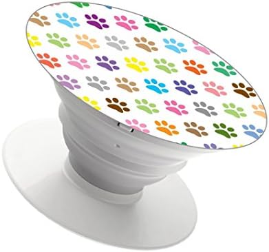 TrumanoL Pop Expanding Stand and Grip for Cell Phone Holder Smartphones and Tablets Socket cute colorful puppy paw prints pattern 2 in 1 Set with free Clip car holder,360 Degree Rotatable