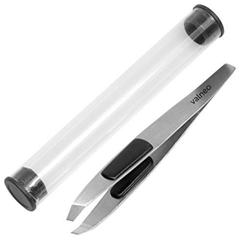 Valneo Professional Stainless Steel Slanted Tweezers With An
