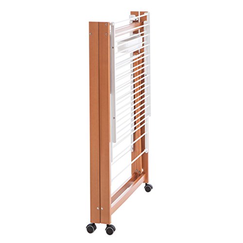 Arredamenti Italia AR_IT- 999 AIRONE Flügelwäscheständer ausziehbar klappbar, massives Buchenholz Farbe kirschrot 175 x 105 x 67 cm - 4
