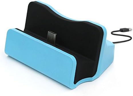 ProFones Desktop Wired Docking Station Stand Cradle Dock Type C Charger for Samsung Galaxy A3 / A5 / A8 (2017) &amp; other Type C SmartPhones - Light Blue