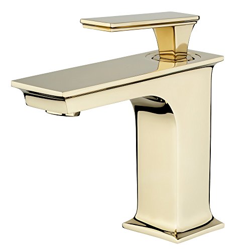 Preisvergleich Produktbild Waschbecken Waschtisch Armatur Wasserhahn Mischbatterie Einhebel Gold Sanlingo
