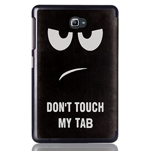 Samsung Galaxy Tab A T585N SmartShell Hülle Case Cover Tasche Skin – Ultra Slim Superleicht PU Leder Tasche Smart Case Cover Schutzhülle für Samsung Galaxy Tab A (2016) SM-T580N/T585N 25,54 cm (10,1 Zoll) (#2 Schwarz & weiß) - 5