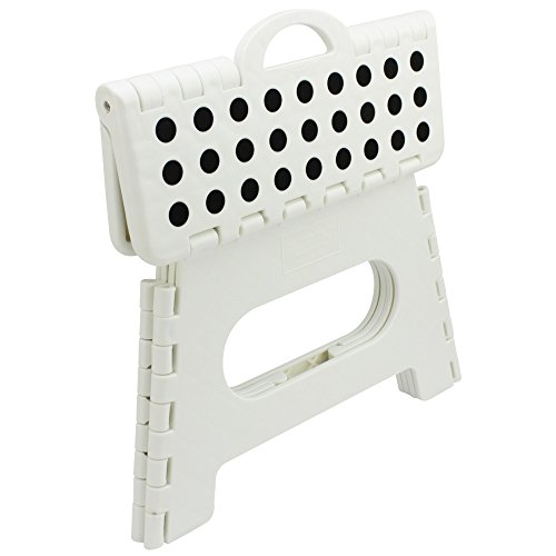 COM-FOUR® Klapptritt, tragbar, rutschfest und platzsparend, bis zu 150 kg, weiß - 4
