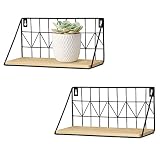 Fácil de colgar: negro de metal y hermoso diseño de madera MDF. Magnífico, duradero y resistente, se monta de manera segura en la pared y los accesorios de montaje INCLUIDOS. Construidos de madera MDF hermosa con marco de metal negro