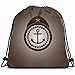Produktbild anchor icon inside realistic wood emblem miscellaneous Drawstring Backpack Gym Sack Lightweight Bag Water Resistant Gym Backpack for Women&Men for Sports,Travelling,Hiking,Camping,Shopping Yoga