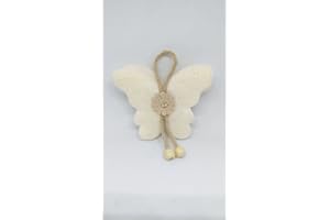 KASAHOME Set 2 Ferma Tenda Magnetico Fermatenda a Farfalla con Calamita Modello Shabby Arredo Casa Calamite Raccogli Tende fermatende Colori Assortiti 10 CM (Panna)