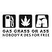 Produktbild Zhhlaixing Aufkleber Gas, Grass or Ass Nobody Rides For Free, Funny Car Window Vinyl Sticker Decals Body Reflective