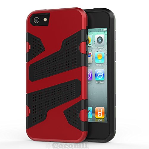 Cocomii Deadpool Armor iPhone SE 5S 5 Funda NUEVO  Robusto  Superior T  ctico Sujeci  n Corte Entallado Antichoque R  gido Caja  Militar Defensor  Cuerpo Completo Doble Capa S  lido Case Carcasa   NEW  Heavy Duty  Premium Tactical Grip Slim Fit Shockproof Hard Bumper Shell  Military Defender  Full Body Dual Layer Rugged Cover for Apple iPhone SE 5S 5  D Red 