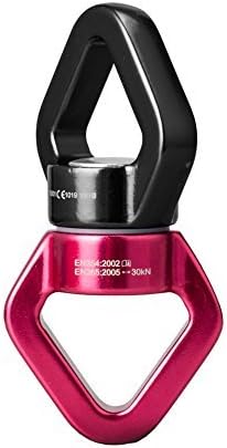 Swing Spinner, Teroys Aluminum Alloy Climbing Swivel 360 Rotator, Swing Swivel Hanging Accessory Fits Swivel Carabiner and Holds Up 2500 up Lbs For Rope Hammock (A-red-black)