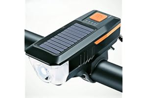 FAY BLESS Luci per bici per guida notturna, luce solare per bicicletta, 3 modalità, luce LED per bici da strada, mountain bike, luce anteriore impermeabile, luce ricaricabile tramite USB