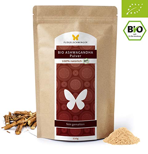 250g BIO-Ashwagandha-Pulver, DE-ÖKO-012, zertifizierte Bio-Qualität, Withania Somnifera, ohne Zusätze, fein gemahlen (250g)